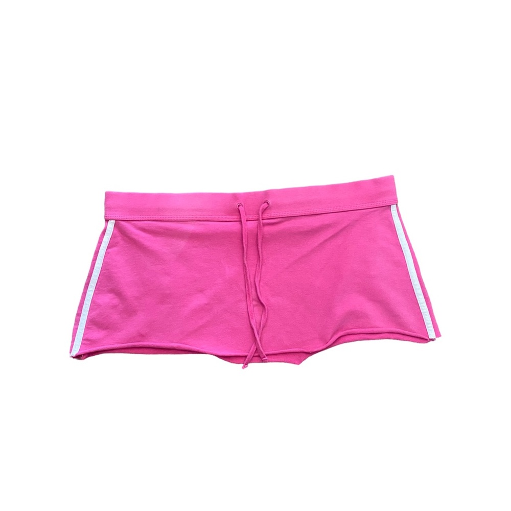 pink drawstring mini skirt